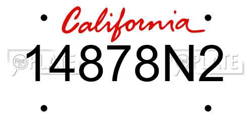 14878N2 California License Plate