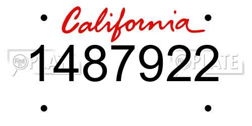 1487922 California License Plate