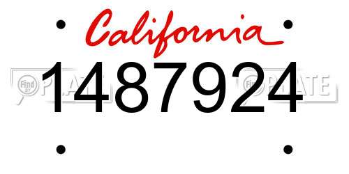 1487924 California License Plate