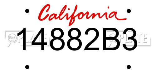 14882B3 California License Plate