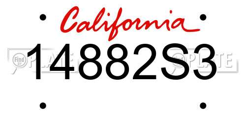 14882S3 California License Plate