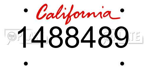 1488489 California License Plate