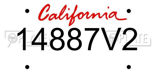 14887V2 California License Plate