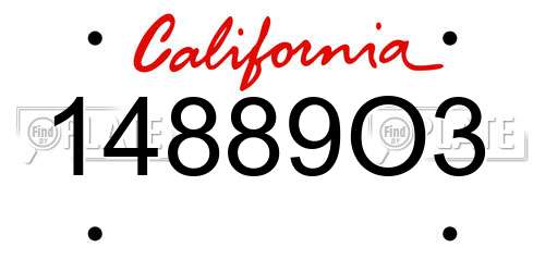 14889O3 California License Plate