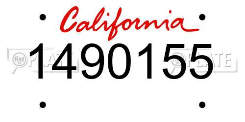 1490155 California License Plate