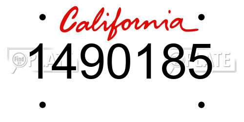 1490185 California License Plate