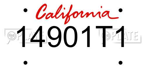 14901T1 California License Plate