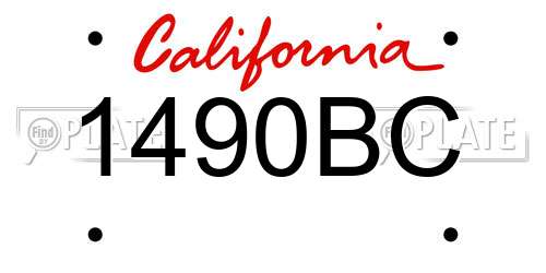 1490BC California License Plate