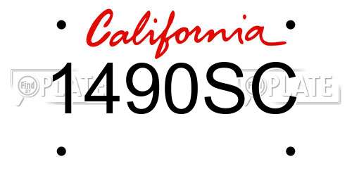 1490SC California License Plate