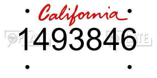 1493846 California License Plate