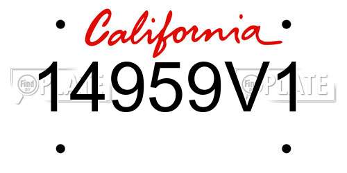 14959V1 California License Plate