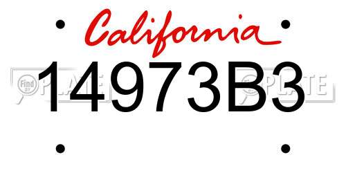 14973B3 California License Plate