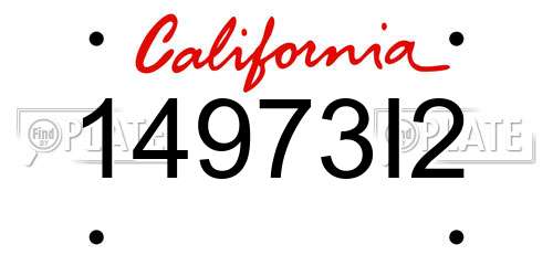 14973I2 California License Plate