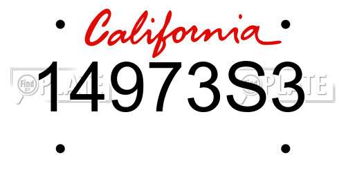 14973S3 California License Plate