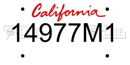 14977M1 California License Plate