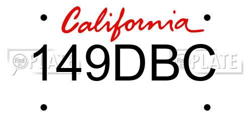 149DBC California License Plate