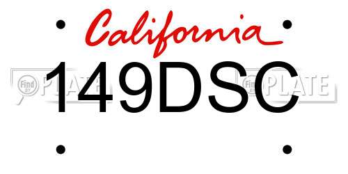 149DSC California License Plate