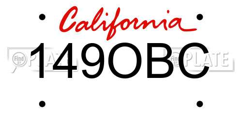 149OBC California License Plate