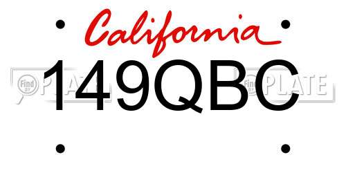 149QBC California License Plate