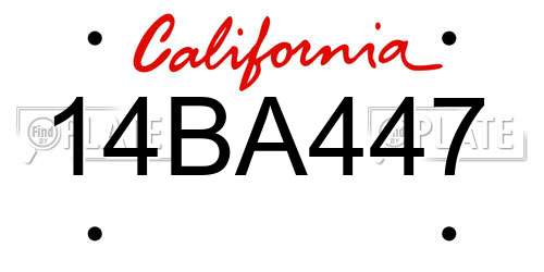 14BA447 California License Plate