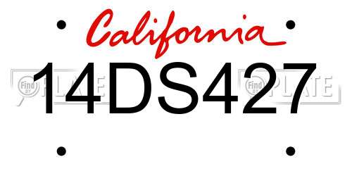 14DS427 California License Plate