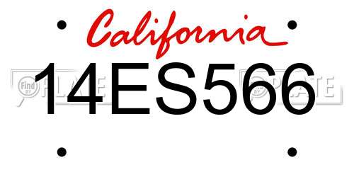 14ES566 California License Plate