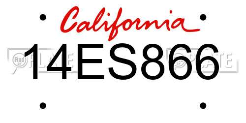 14ES866 California License Plate