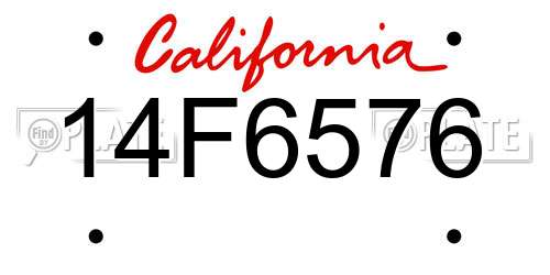 14F6576 California License Plate