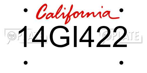 14GI422 California License Plate