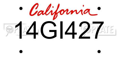 14GI427 California License Plate