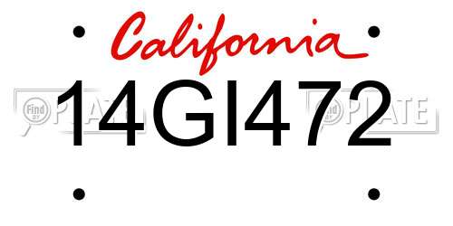 14GI472 California License Plate