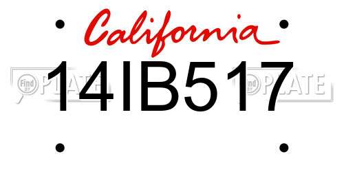 14IB517 California License Plate