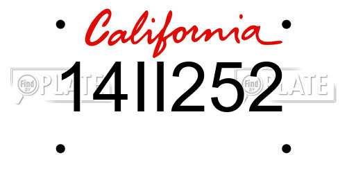 14II252 California License Plate