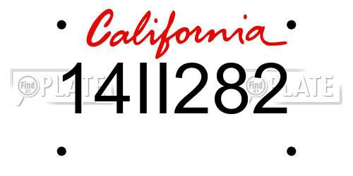 14II282 California License Plate