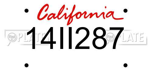 14II287 California License Plate
