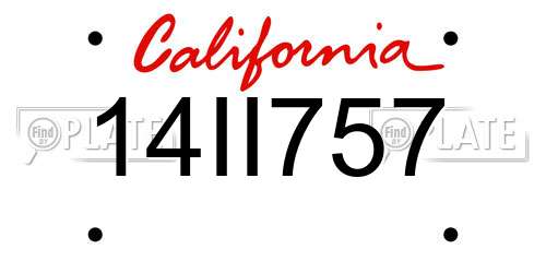 14II757 California License Plate