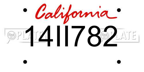 14II782 California License Plate