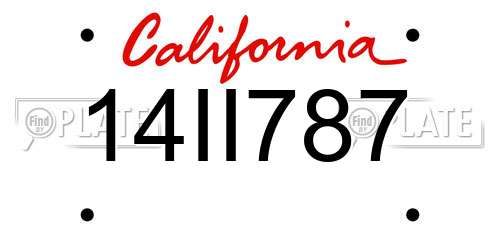 14II787 California License Plate