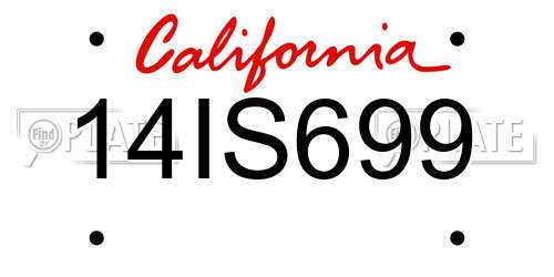 14IS699 California License Plate