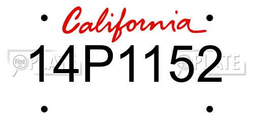 14P1152 California License Plate