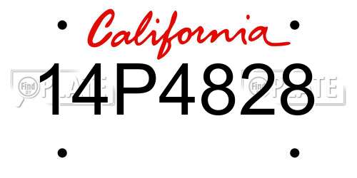 14P4828 California License Plate