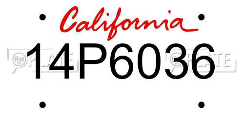 14P6036 California License Plate