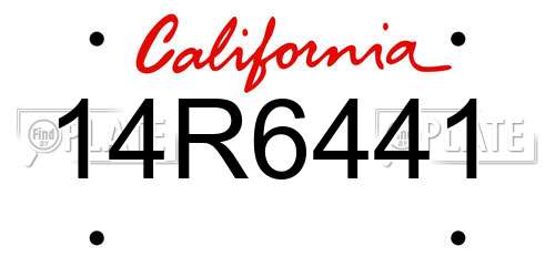 14R6441 California License Plate