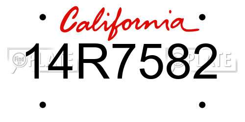 14R7582 California License Plate