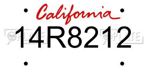 14R8212 California License Plate