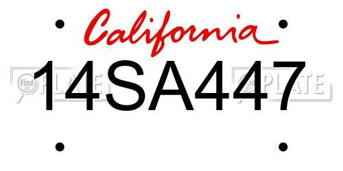 14SA447 California License Plate