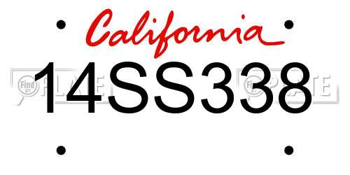 14SS338 California License Plate
