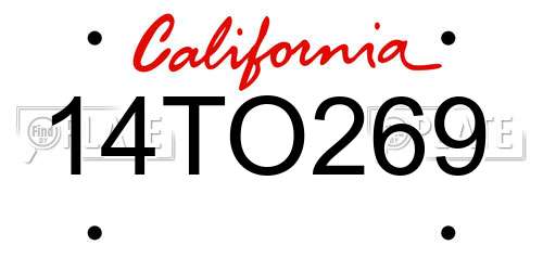 14TO269 California License Plate