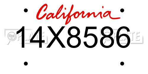 14X8586 California License Plate