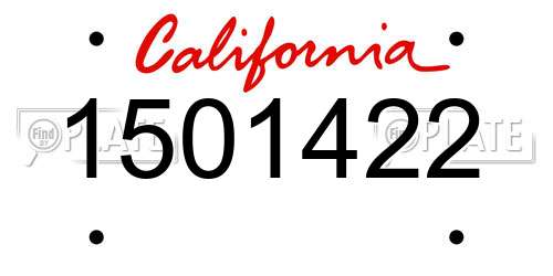 1501422 California License Plate